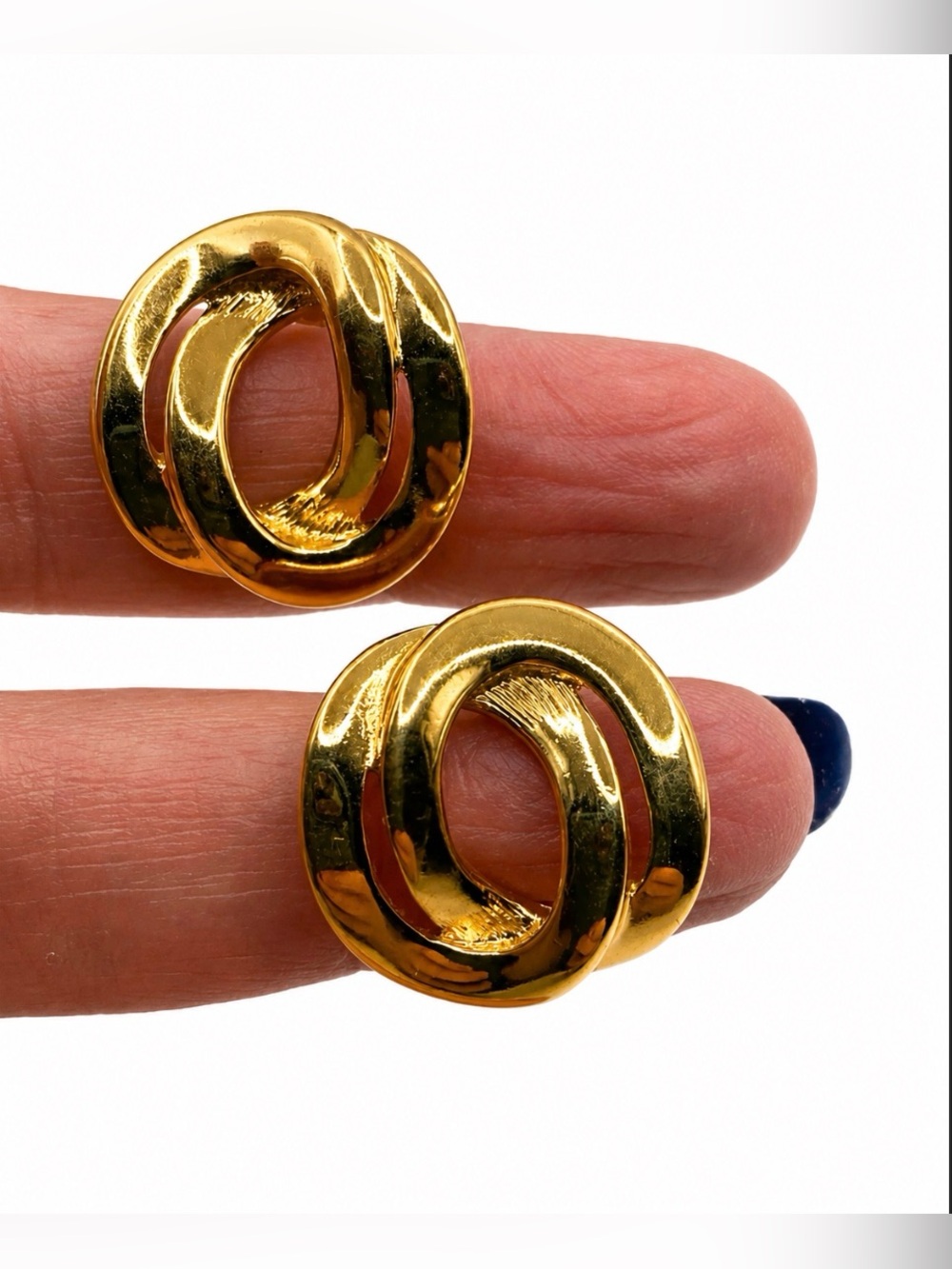 Monet Chain Link Post Earrings 1970’s Vintage (Susan Caplan Rediscovered)